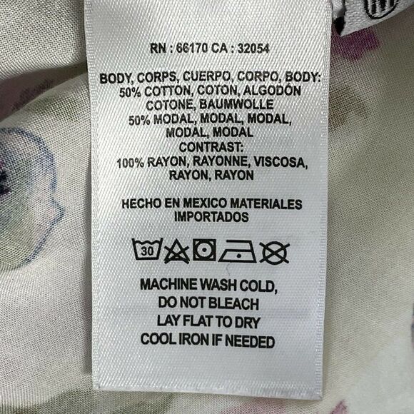 T.LA Anthropologie Tunic Dress Cover Up XS Pullover Hi Low Floral Contrast Slits - Picture 9 of 9